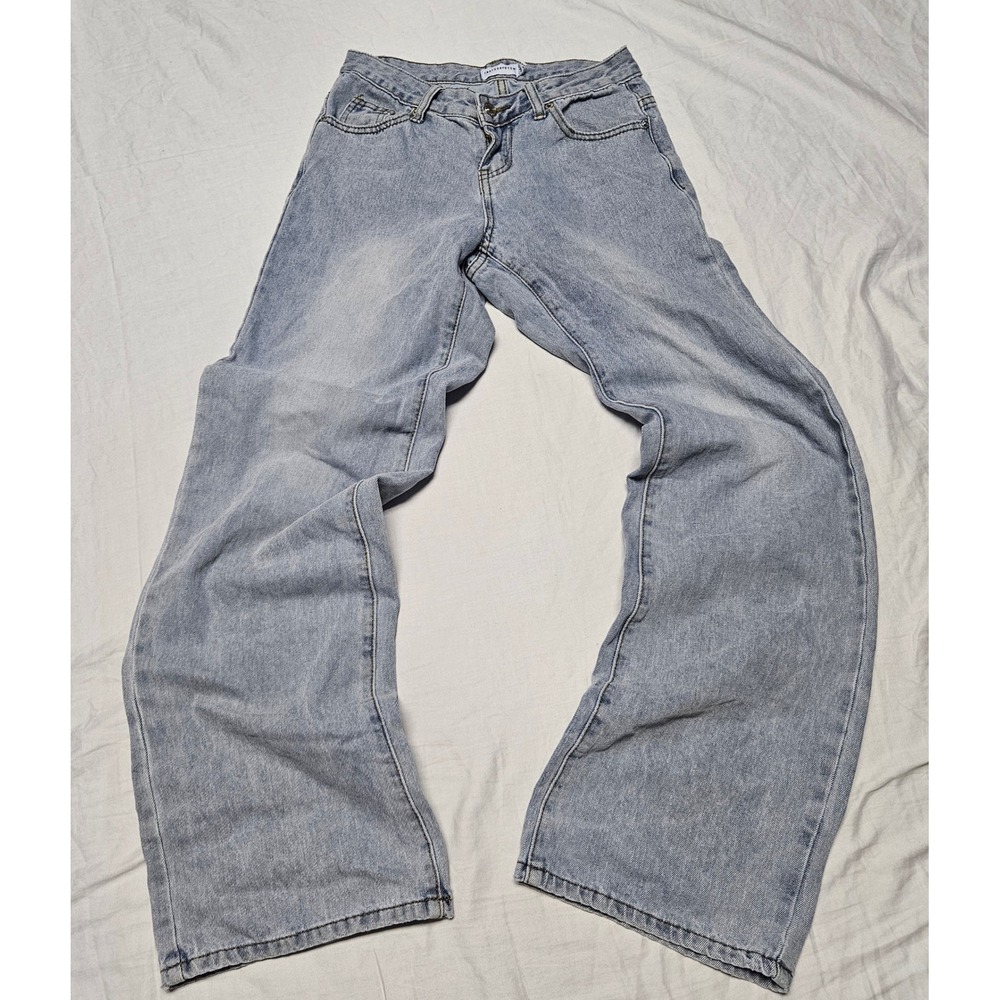 That's So Fetch Wide‎ Leg Jeans Womens Size 2 Light Wash Baggy Y2K Streetwear